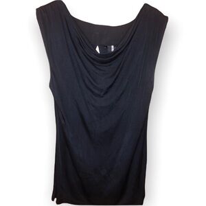 Vintage y2k 2000s  D.E.P.T Black Cowle Neck open back Bow party Blouse